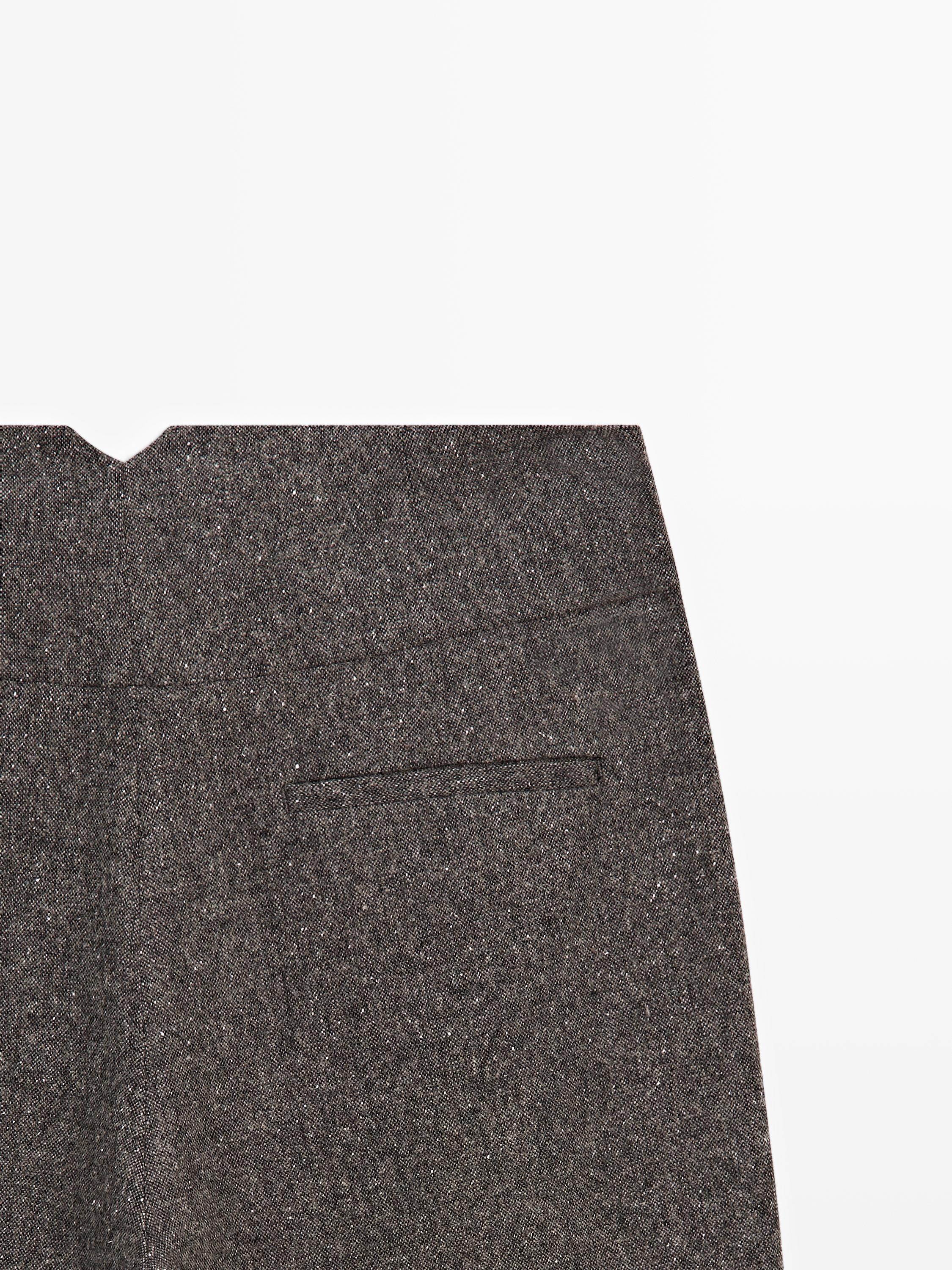 Knickerbocker yarn effect suit trousers